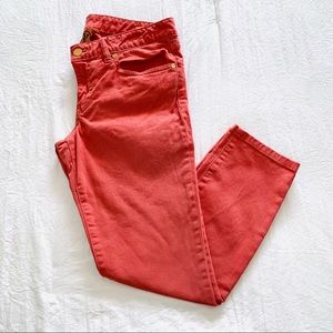 TORY BURCH Alexa Cropped Skinny Jeans Peach Pink